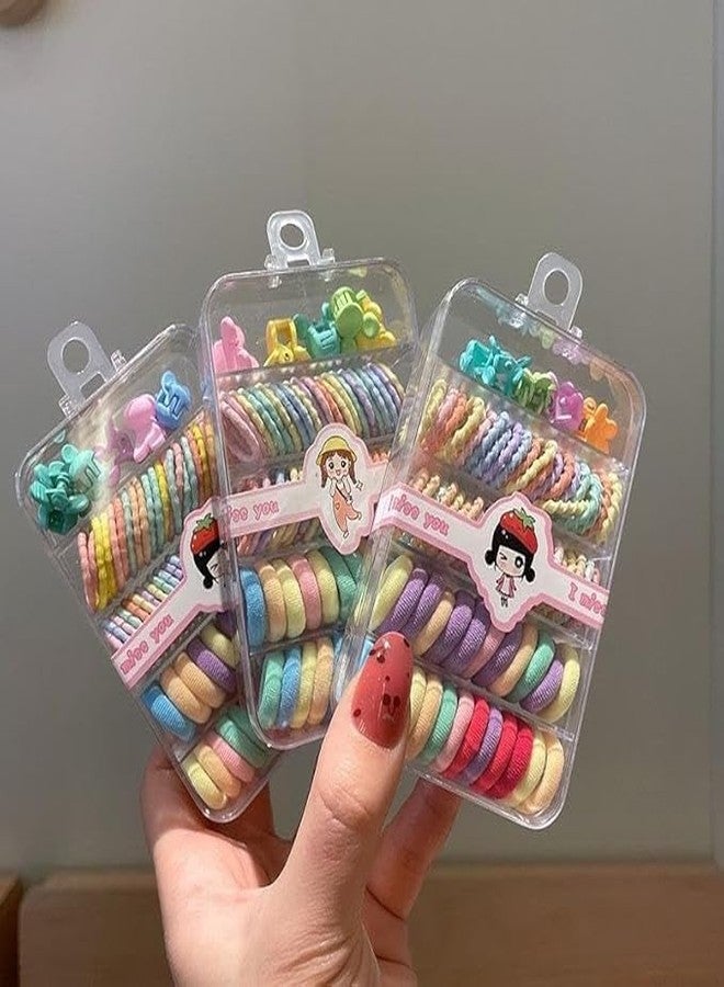 Bloriza Kids Hair Accessories Set – 76 Pc Kit with Cotton Mini Seamless Hair Ties, Clips, and Hair Bands for Toddlers, Small Rubber Elastics, Modern Styles for Girls - Image 4