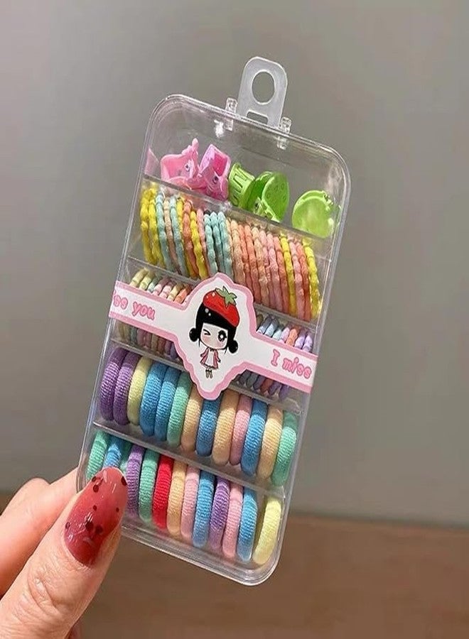 Bloriza Kids Hair Accessories Set – 76 Pc Kit with Cotton Mini Seamless Hair Ties, Clips, and Hair Bands for Toddlers, Small Rubber Elastics, Modern Styles for Girls - Image 3