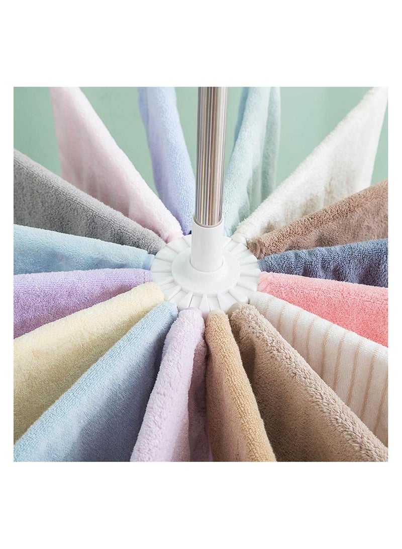 3 Tier Foldable Clothes Drying Rack Socks Drying Shelf Umbrella Shaped Towel Hanger - Blue - Image 2