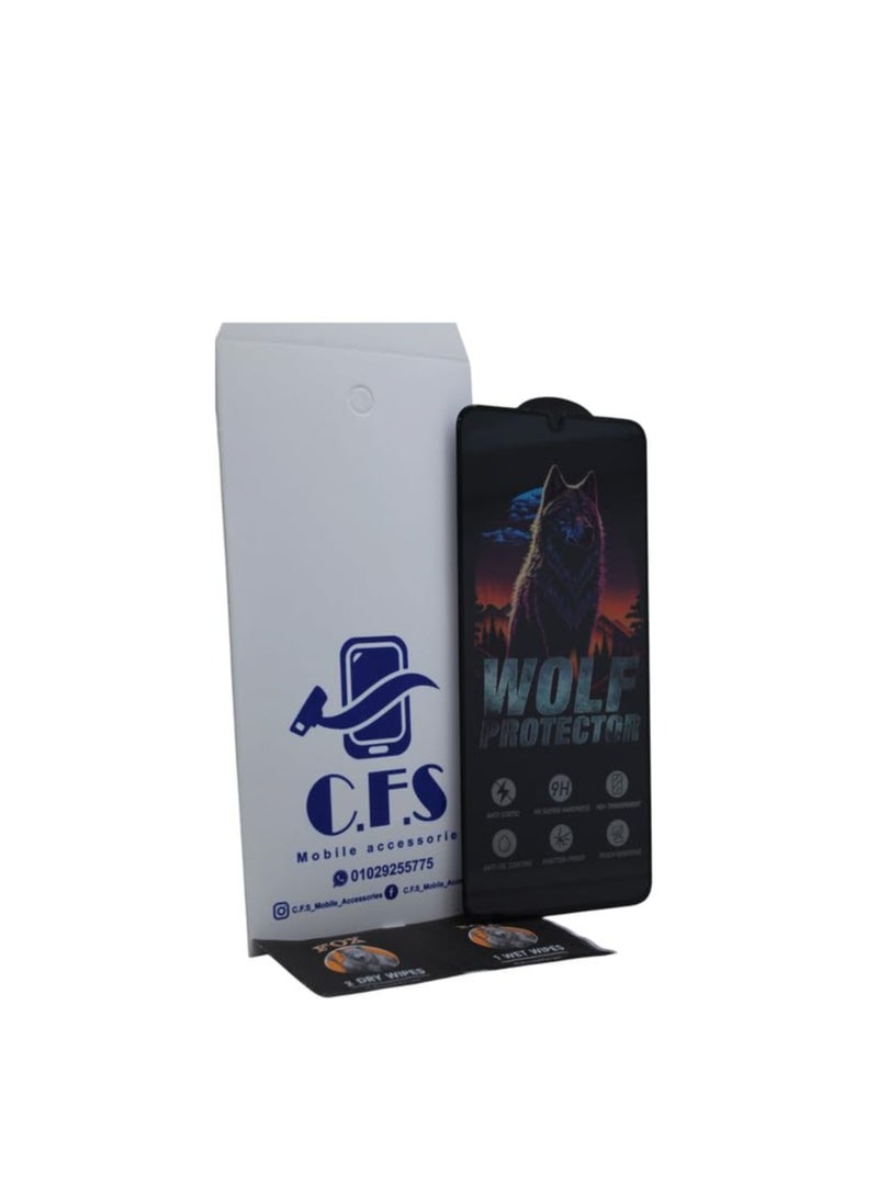 CFS C.F.S Wolf Protector Design Tempered Glass Screen Protector for Xiaomi Poco C75 - Clear & Black - Image 2