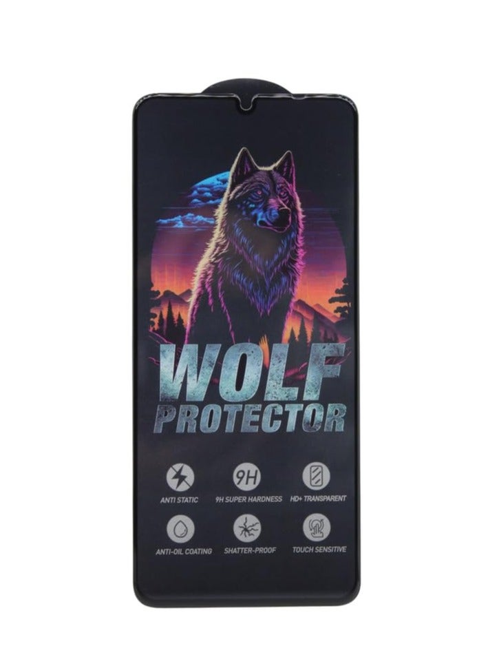 CFS C.F.S Wolf Protector Design Tempered Glass Screen Protector for Xiaomi Poco C75 - Clear & Black - Image 1