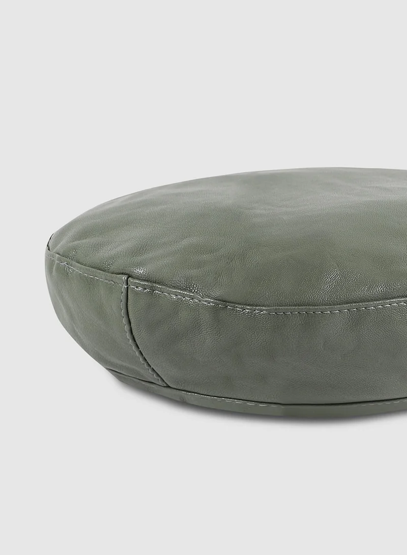 Haute Sauce Flat Grain Beret Hat - Olive Green