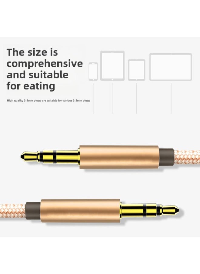 Generic - 3.5mm Audio Line Male-to-male Mobile Phone Live Broadcast Sound Card Connection Line Internal Recording Line 3 Double-headed Karaoke Partners-Color:2 Pack/ 1.5m / Smart Black  Aux Extension Cable - Image 1