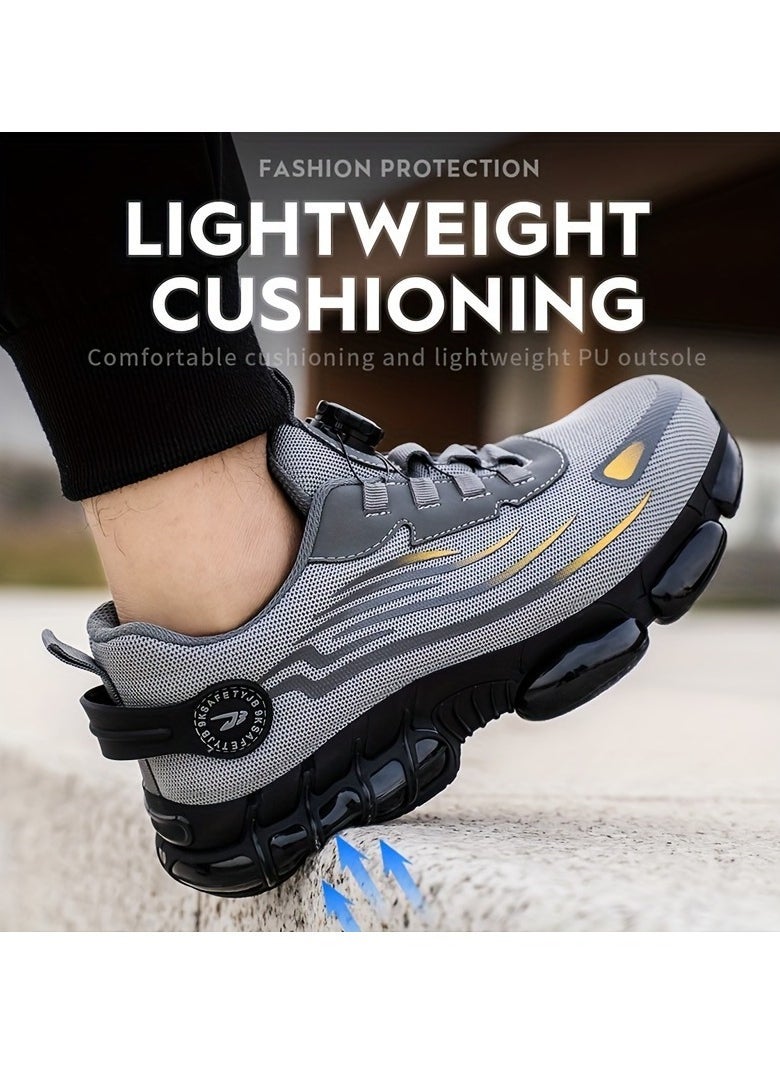 EVEREEN Unisex Professional Steel Toe Puncture Proof Work Boots Comfy Non Slip Cushioned Shock Absorption Safety Shoes Men's Outdoor Footwear - Image 1