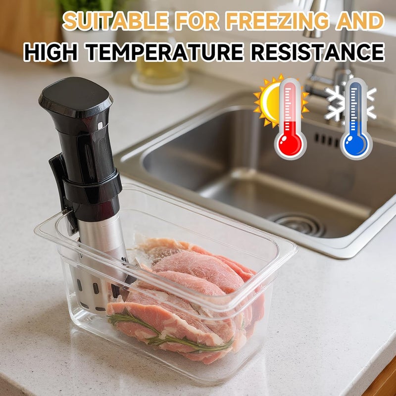 Zertylre حاوية Sous Vide سعة 6 لتر مع غطاء ورف من الفولاذ المقاوم للصدأ قابل للفك، مع أقسام فاصلة، متوافقة مع أجهزة Anova، Anova Nano، Joule، و Instant Pot، بالإضافة إلى أجهزة الطهي بالضغط السفلي (سعة 6 لتر). - Image 2