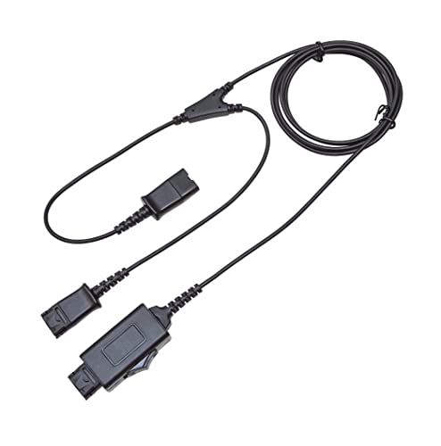 daily headset Y-Splitter Adapter Y-Training Cable with Mic Switch Compatible with Plantronics QD Headset for Training Purposes - Image 1