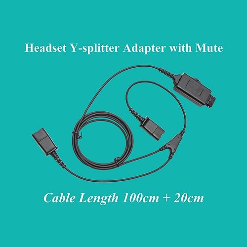 daily headset Y-Splitter Adapter Y-Training Cable with Mic Switch Compatible with Plantronics QD Headset for Training Purposes - Image 2
