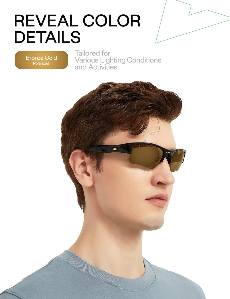 Mryok Polarized Replacement Lenses for Oakley Flak Jacket XLJ - Bronze Gold - Image 4