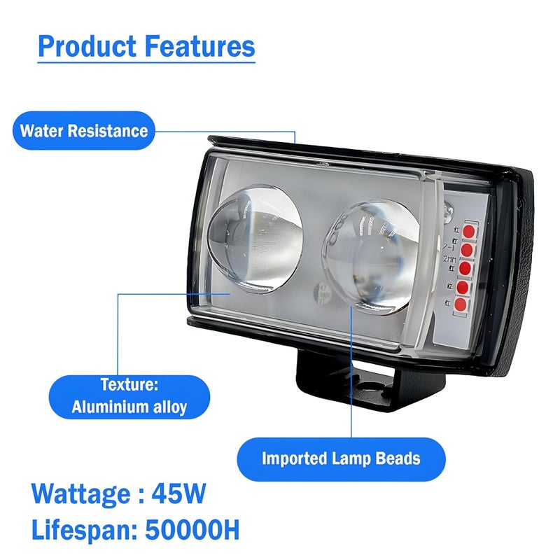 Pivalo مصباح ضباب Pivalo 45W 12-24 فولت LED بقوة شعاع بؤري مع مفتاح مقود عالي السطوع عالمي صغير مزدوج العدسة لجميع الدراجات النارية والدراجات والسيارات (عبوة من 2، متعددة الألوان) - Image 5