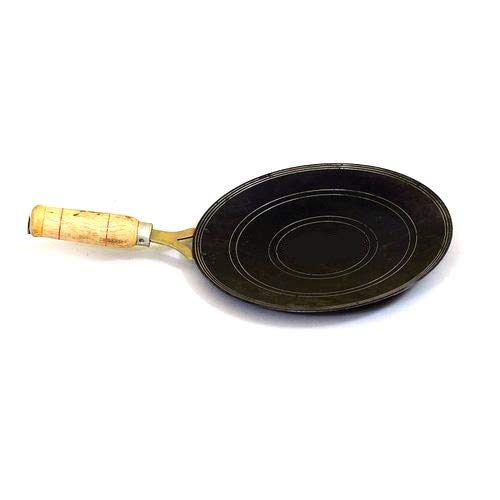 Epraiser Original Premium Handmade Loha Iron Lokhand Roti Chapati Tawa with Polished Wooden Handle Size 11 Inches - Image 4