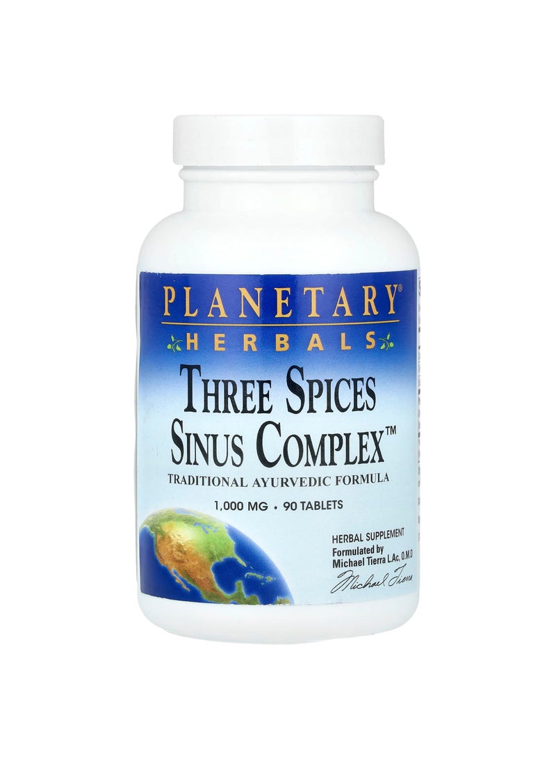 PLANETARY HERBALS Three Spices Sinus Complex, 90 Tablets