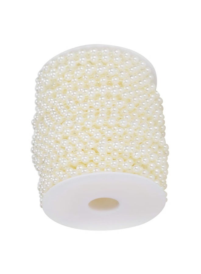 OMEVE Craft String Pearls 6MM Pearl Bead, 12M White Faux Pearl Garland Spool Roll Strand Wedding Party Decoration - Image 5
