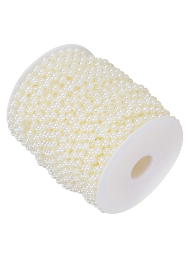 OMEVE Craft String Pearls 6MM Pearl Bead, 12M White Faux Pearl Garland Spool Roll Strand Wedding Party Decoration - Image 4