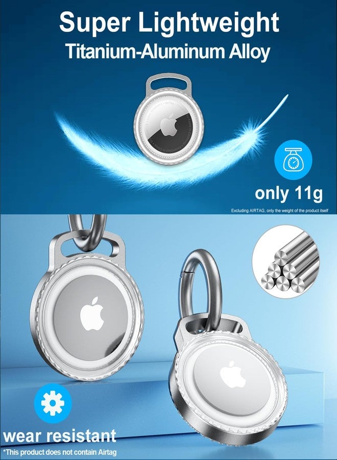 SCALLOP Air tag Neck lace, Titanium Aluminum Metal Air tag Neck lace,Adjustable 75cm Alloy Chain,Waterproof Hard Light Transparent PC for Apple Air tag - Image 2