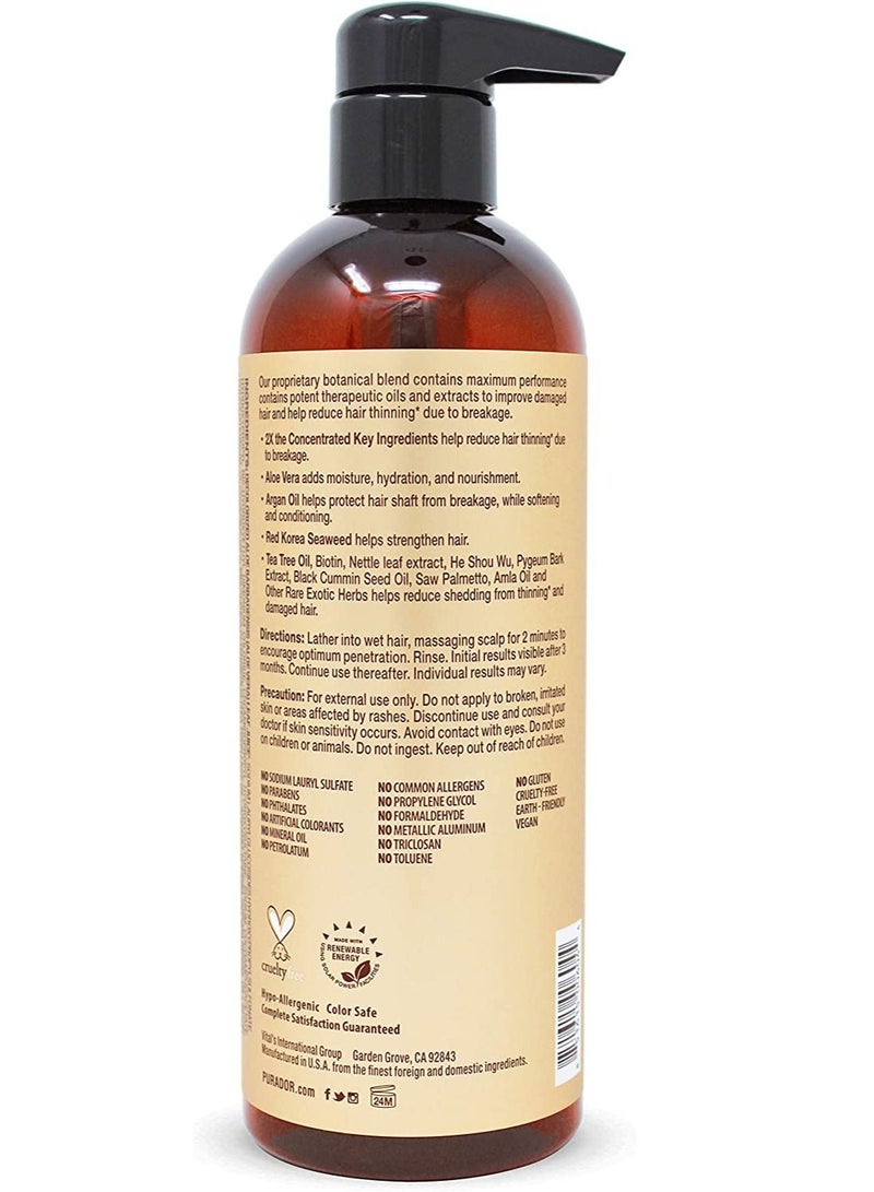 Pura D'or Professional Grade Shampoo Anti Hair Thinning Biotin Shampoo, 16 Fl Oz - Image 2