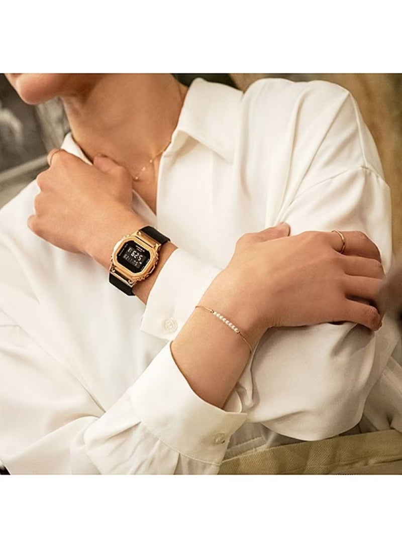 G-SHOCK Digital Watch GM-S5600PG-1DR, 43.8 mm Black Dial, Resin Strap with Rose-Gold Ion-Plated Stainless Steel Bezel, 200M WR - Image 3