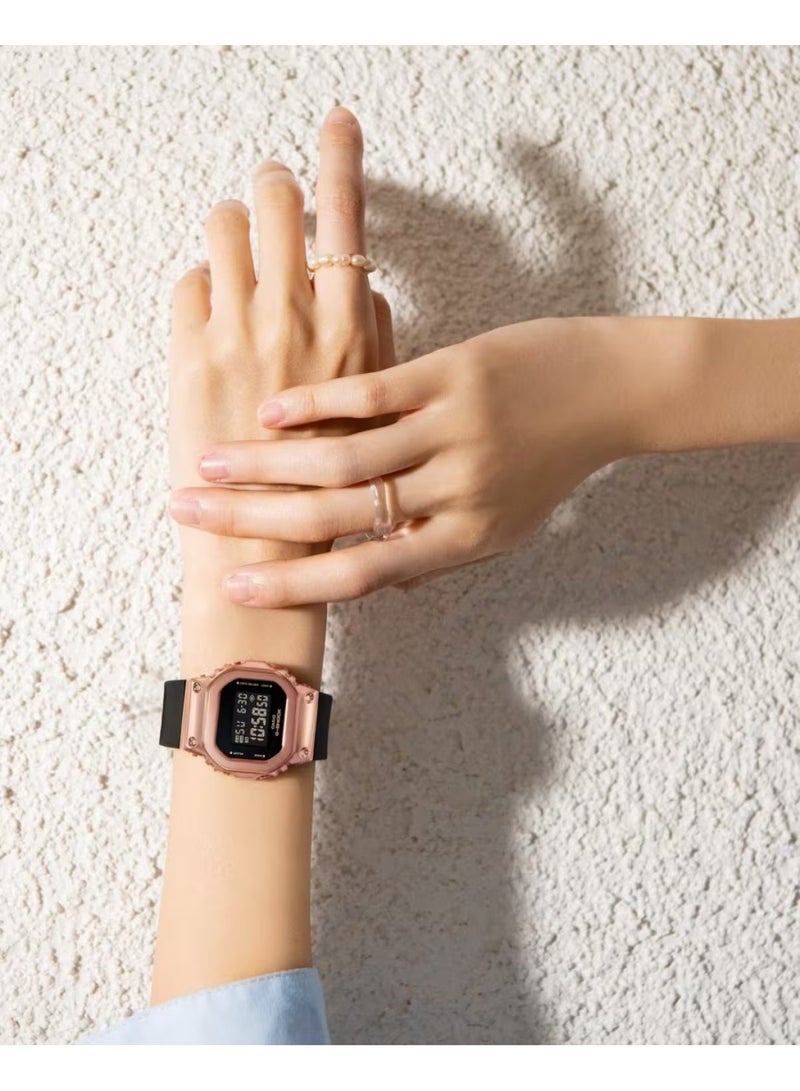 G-SHOCK Digital Watch GM-S5600PG-1DR, 43.8 mm Black Dial, Resin Strap with Rose-Gold Ion-Plated Stainless Steel Bezel, 200M WR - Image 4