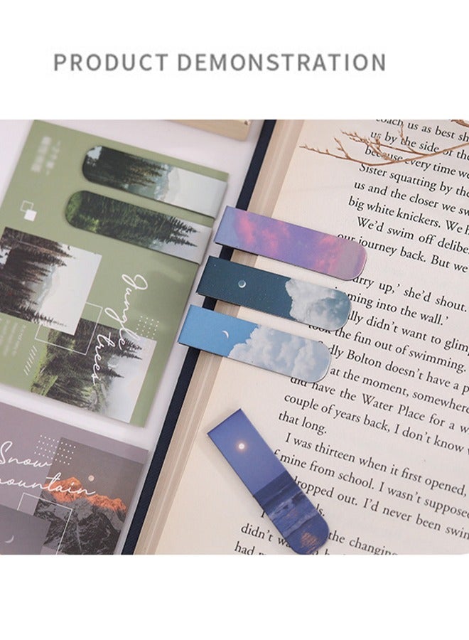 6 Pcs Magnetism Bookmarks Marker Clip Magnetic Page Clip for Students Teachers Fun Book Marks Landscape Minimalist Art Reading Students Teachers Reading School Supplies Office Supplies Festival Gifts - Image 4