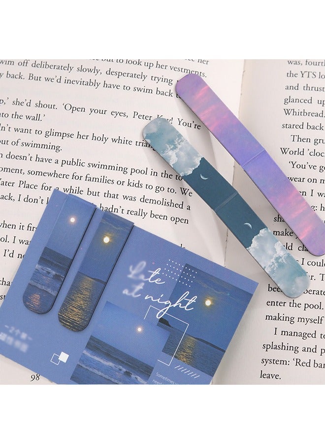 6 Pcs Magnetism Bookmarks Marker Clip Magnetic Page Clip for Students Teachers Fun Book Marks Landscape Minimalist Art Reading Students Teachers Reading School Supplies Office Supplies Festival Gifts - Image 3