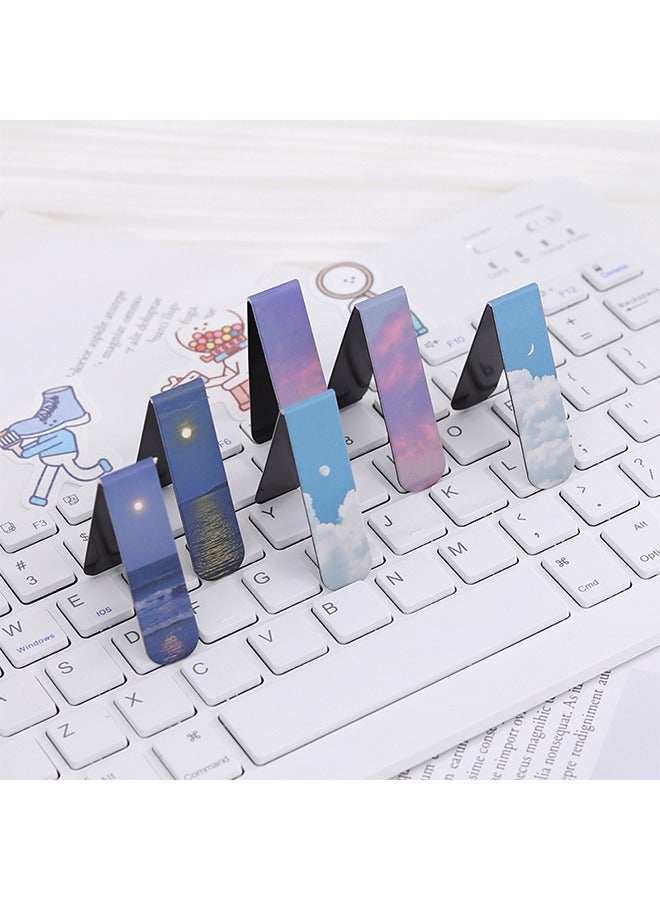 6 Pcs Magnetism Bookmarks Marker Clip Magnetic Page Clip for Students Teachers Fun Book Marks Landscape Minimalist Art Reading Students Teachers Reading School Supplies Office Supplies Festival Gifts - Image 5
