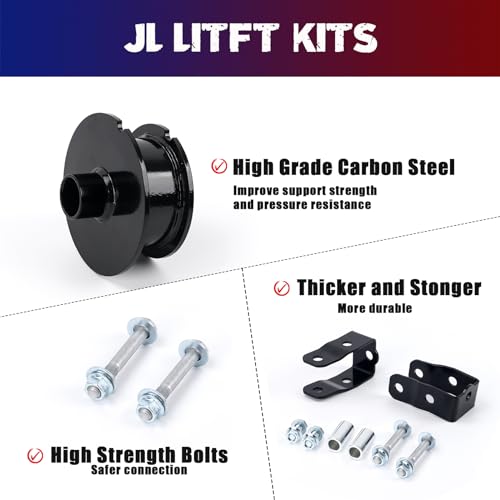 Flycle 2.5'' Inch Leveling Lift Kits for Jeep Wrangler JL 4WD, 2.5 Inch Leveling Lift Kit Suitable for 2018-2023 Jeep Wrangler JL 4WD - Image 2