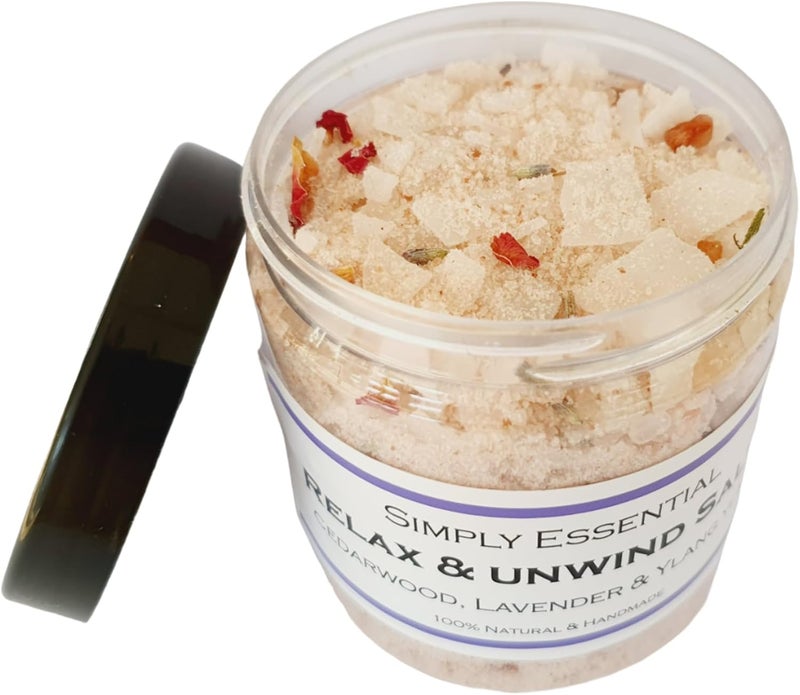 Relax Undwind Bath Salts Soak with Cedarwood Lavender Ylang ylang 250g