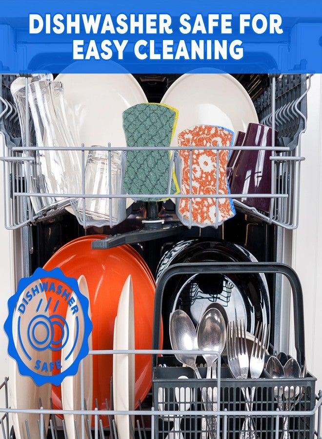 SCRUBIT Non-Scratch Cellulose Scrub Sponge - Soft and Easy Grip - Kitchen Sponges for Cleaning - 16-Pack Dual Sided Scrubby Sponges for Pots, Pans, Kitchen, and More - Image 4