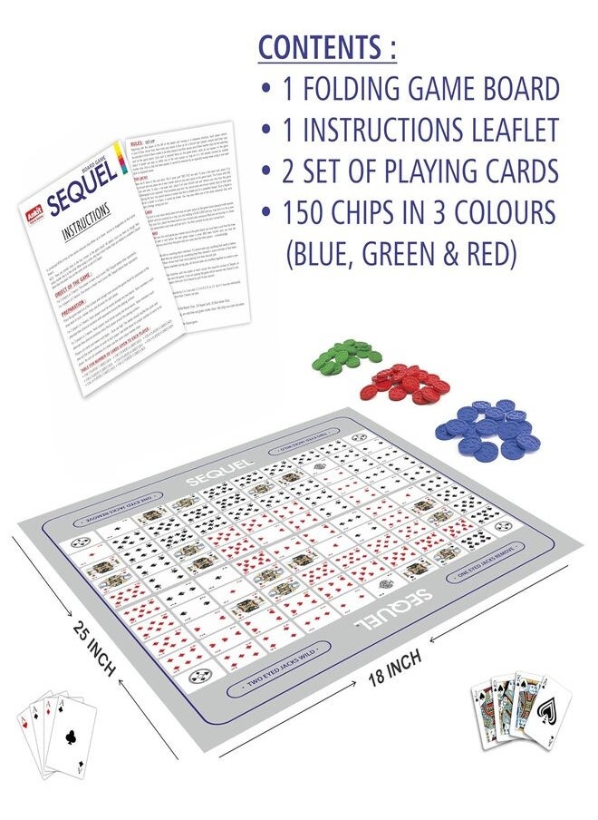 Sequel Board Game Series Card Game with Folding Board
