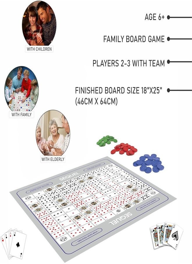 Sequel Board Game Series Card Game with Folding Board