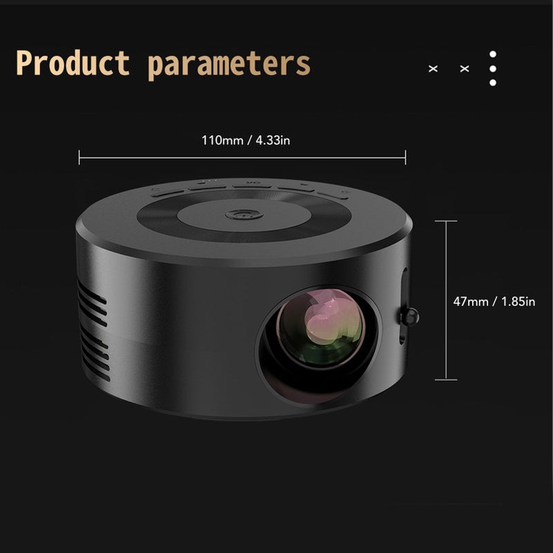 جهاز عرض صغير LED بدقة 1080P محمول مزود بمكبر صوت مدمج للاستخدام داخل المنزل وخارجه، للمسرح المنزلي والأفلام وغرفة النوم والمكتب، هدية تكنولوجية للرجال والنساء. - Image 5
