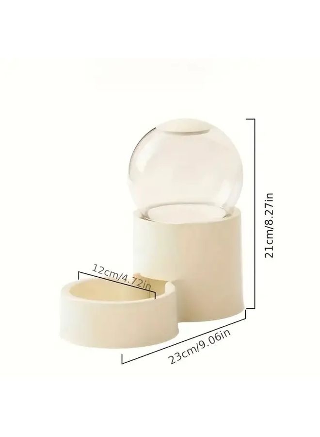 Pale Pink Pet Water Feeder Space Capsule Design Silent Flow Anti Tip Bowl Indoor Dog Rabbit Hamster - Image 2