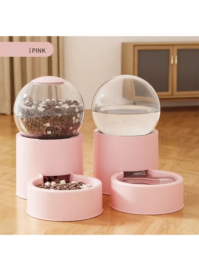 Pale Pink Pet Water Feeder Space Capsule Design Silent Flow Anti Tip Bowl Indoor Dog Rabbit Hamster - Image 3