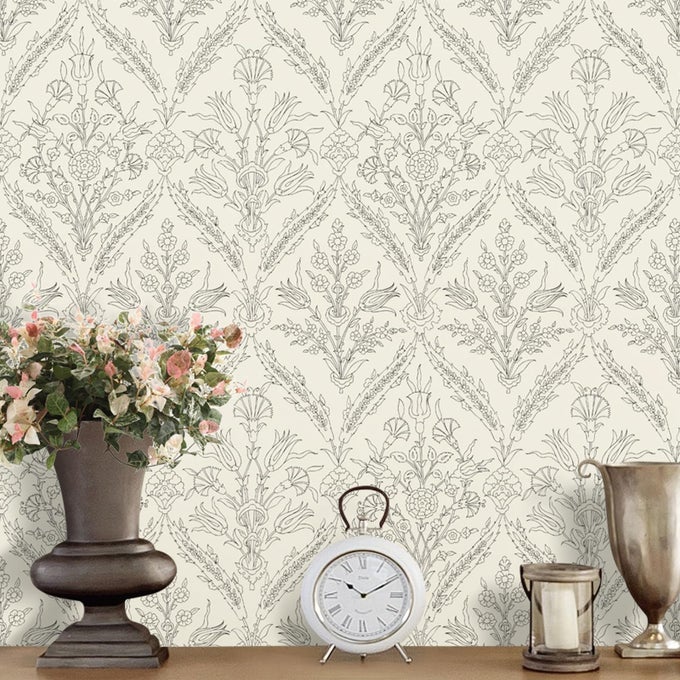 VINTAGE PEEL AND STICK WALLPAPER BEIGE CONTACT PAPER 169INCH X 1181INCH BOHO WALLPAPER FLORAL CONTACT PAPER LEAF SELF ADHESIVE REMOVABLE WALLPAPER FOR BEDROOM BATHROOM DECORATIVE VINYL