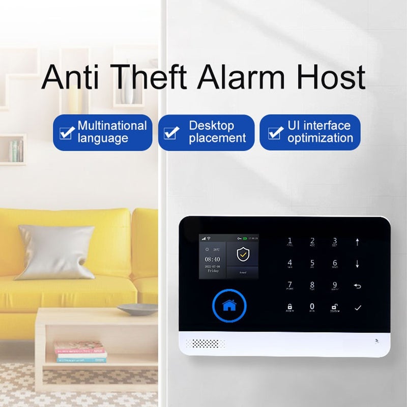 2G/4G WiFi Wireless Home Alarm System TY APP 2.4-inch TFT Color Screen Rechargeable  Alarm Panel SOS Anti-Theft Alarm Host Wireless Alarm System Real-Time Monitoring for Home Security - Image 3