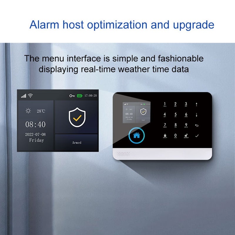 2G/4G WiFi Wireless Home Alarm System TY APP 2.4-inch TFT Color Screen Rechargeable  Alarm Panel SOS Anti-Theft Alarm Host Wireless Alarm System Real-Time Monitoring for Home Security - Image 5