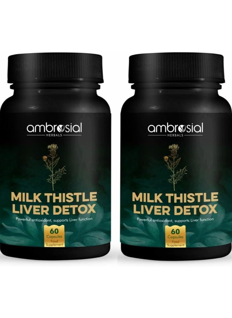 ambrosial - Milk Thistle Liver Detox Silymarin Milk Thistle Capsules With Dandelion Root And Other Natural Herbs High Strength Herbal Antioxidant Complex For Liver Support 120 Vegan Capsules - Image 1