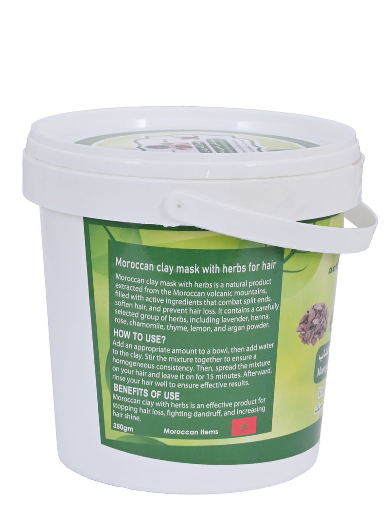 active max Moroccan Natural  Mud Mask With Pure Herb  for Weak Hair  350 g - Image 2