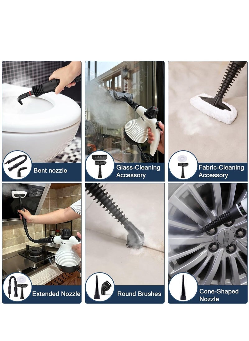 Denx High Pressure Steam Cleaner, Portable Mini Steam Cleaner For Home Kitchen Multifunction High Temperature Pressure With 9Pcs Accessories For Kitchen Sofa Bathroom Car Window | 1200W | 350Ml | Dx2596 - Image 3