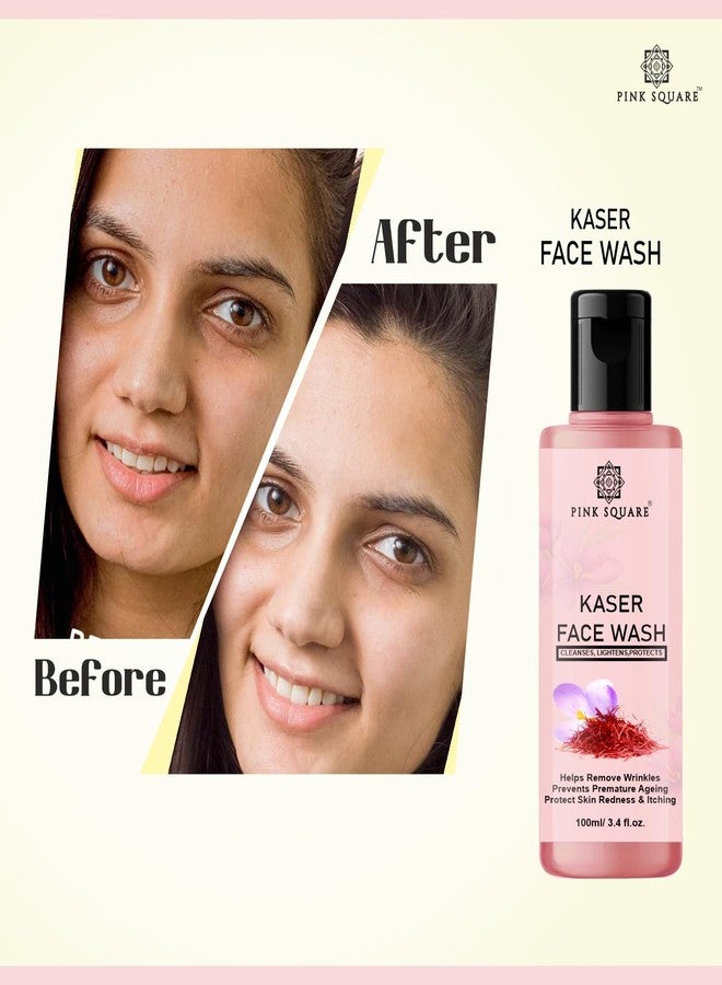 Pink Square Gold Kesar Face Wash | Enriched With Golden Essence & Kesar Extract | For Skin Illumination |No Sillicones & Toxic Chemical |Paraben Free 200ml - Image 5