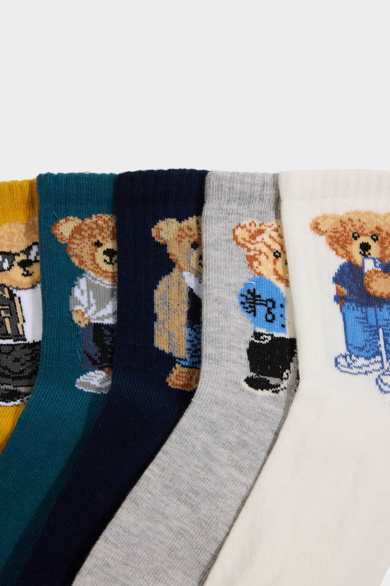 DeFacto Multicolour Boy Boy 5 Piece Long sock Casual - Image 4