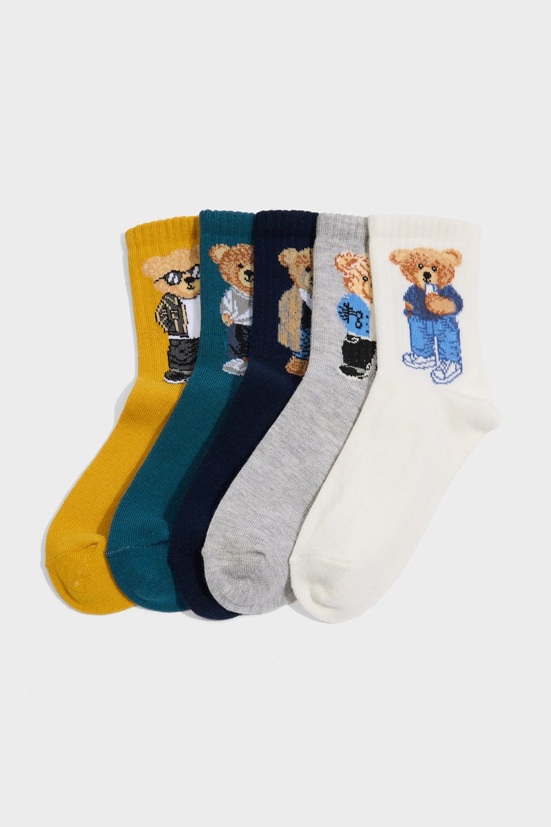 DeFacto Multicolour Boy Boy 5 Piece Long sock Casual - Image 1