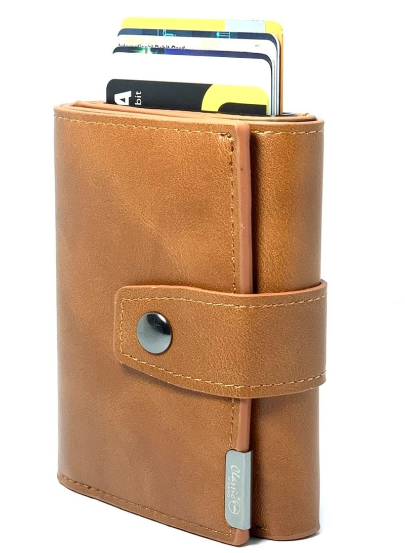 كلاسيك ميلانو محفظة كلاسيك ميلانو بحماية RFID للرجال والنساء - حامل بطاقات أوتوماتيكي بتصميم بوب أب - محفظة بطاقات آمنة ومدمجة للرجال - محفظة أنيقة للرجال والنساء  - Image 5