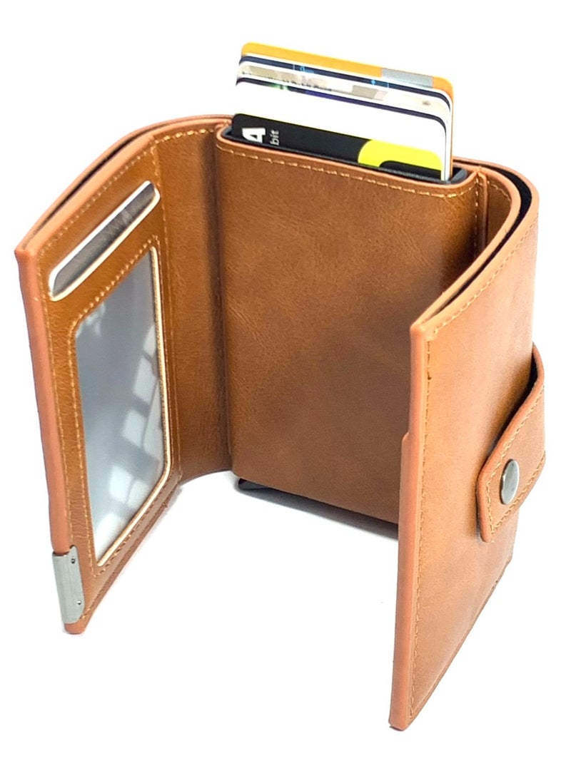 كلاسيك ميلانو محفظة كلاسيك ميلانو بحماية RFID للرجال والنساء - حامل بطاقات أوتوماتيكي بتصميم بوب أب - محفظة بطاقات آمنة ومدمجة للرجال - محفظة أنيقة للرجال والنساء  - Image 4