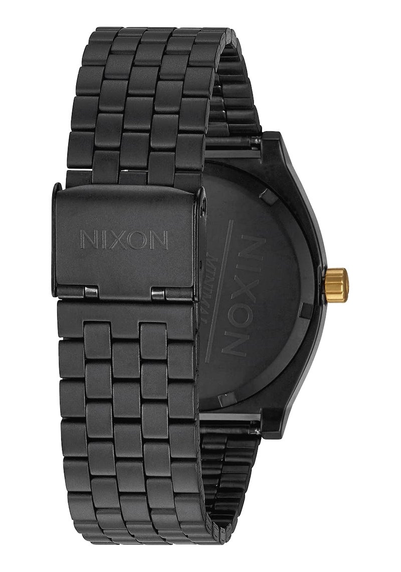 NIXON Time Teller A045 - Matte Black / Gold - 100m Water Resistant Men's Analog Fashion Watch (37mm Watch Face, 19.5mm-18mm Stainless Steel Band) - Image 3