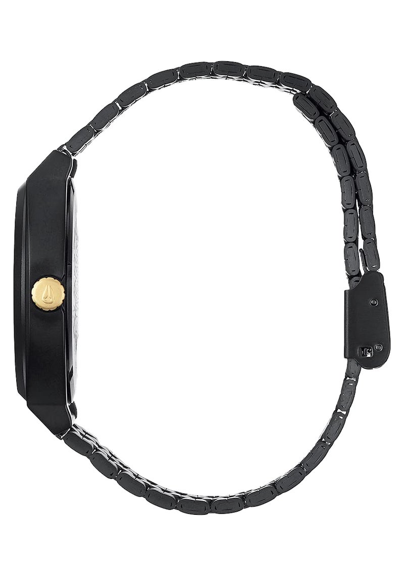 NIXON Time Teller A045 - Matte Black / Gold - 100m Water Resistant Men's Analog Fashion Watch (37mm Watch Face, 19.5mm-18mm Stainless Steel Band) - Image 2
