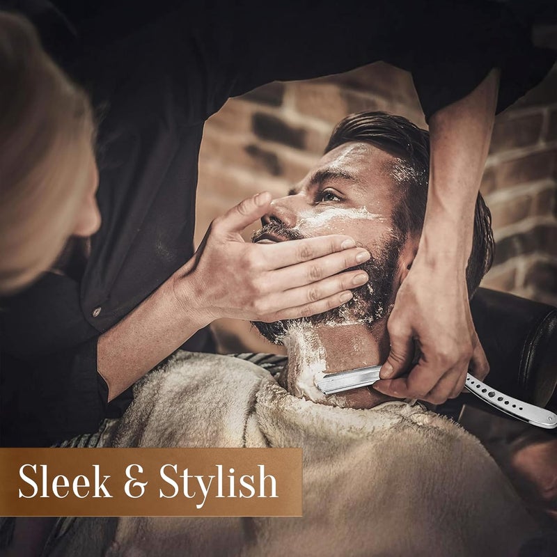 FACON Facón Straight Razors for Men - Professional Barber Straight Edge Razor Kit with 100 Blades, Classic Stainless Steel Barbero Shaver for a Smooth & Precise Shave, Premium Barber Razor for Men's Shaving - Image 3