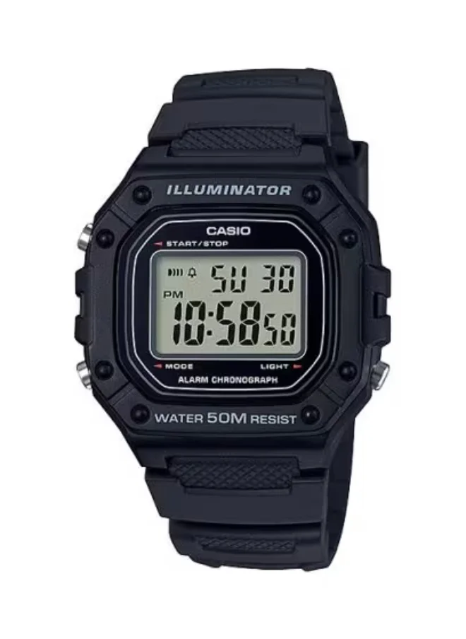 CASIO Men's Digital Display Watch With Black Resin Strap - W-218H-1AVDF