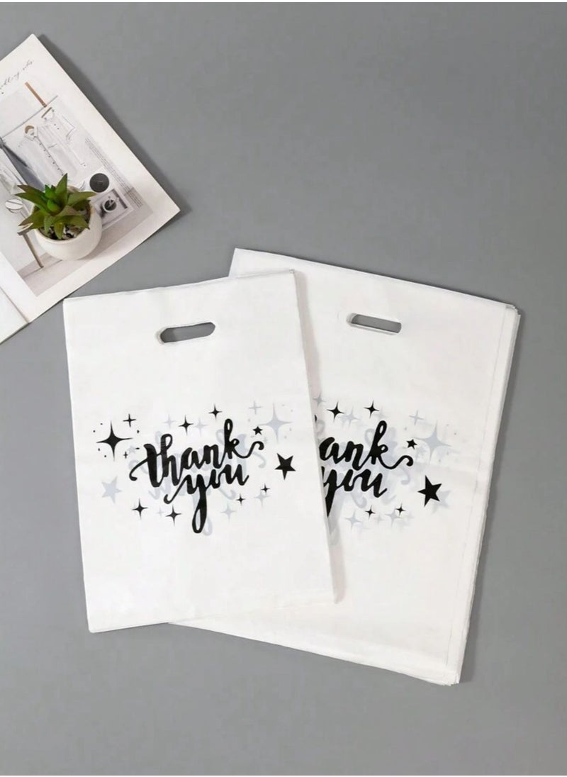 Generic 50Pcs Small White Thank You Gift Bags Size 15×20 cm Perfect for Party Favors, Small Gifts Ideal for Small Businesses, Holidays, and Celebrations  - Image 2