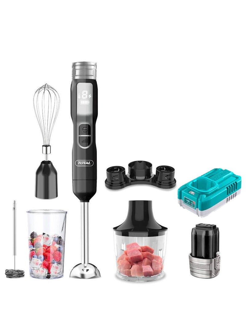 TOTAL 5-in-1 Cordless Rechargeable Immersion Hand Blender – Multi-Function Stick Mixer with Attachments for Blending, Whisking & Chopping - Image 1