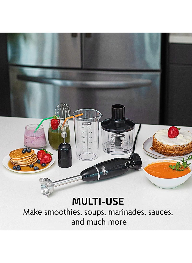 TOTAL 5-in-1 Cordless Rechargeable Immersion Hand Blender – Multi-Function Stick Mixer with Attachments for Blending, Whisking & Chopping - Image 2